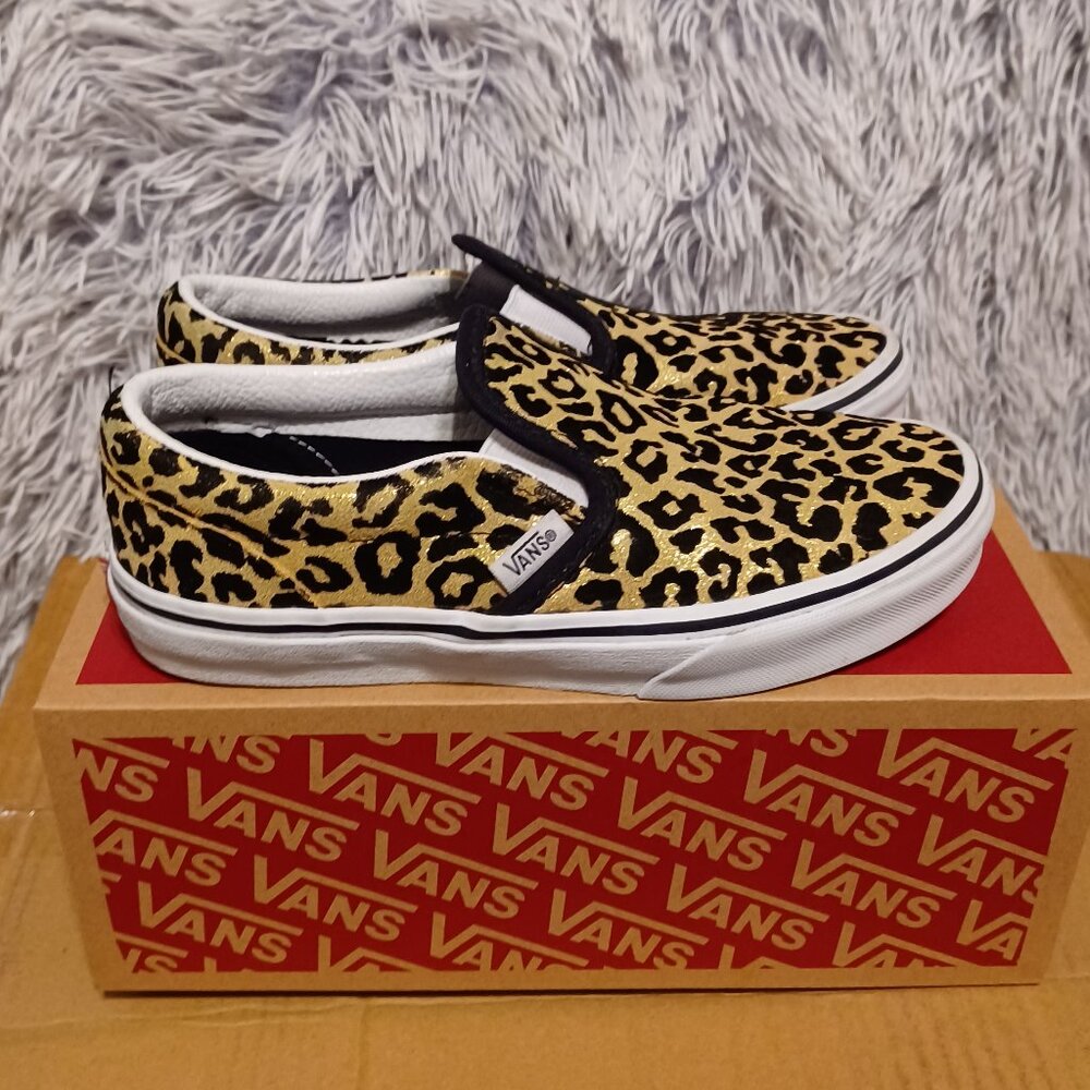 Vans Slip On Flocked Leopard -Size 3 Youth